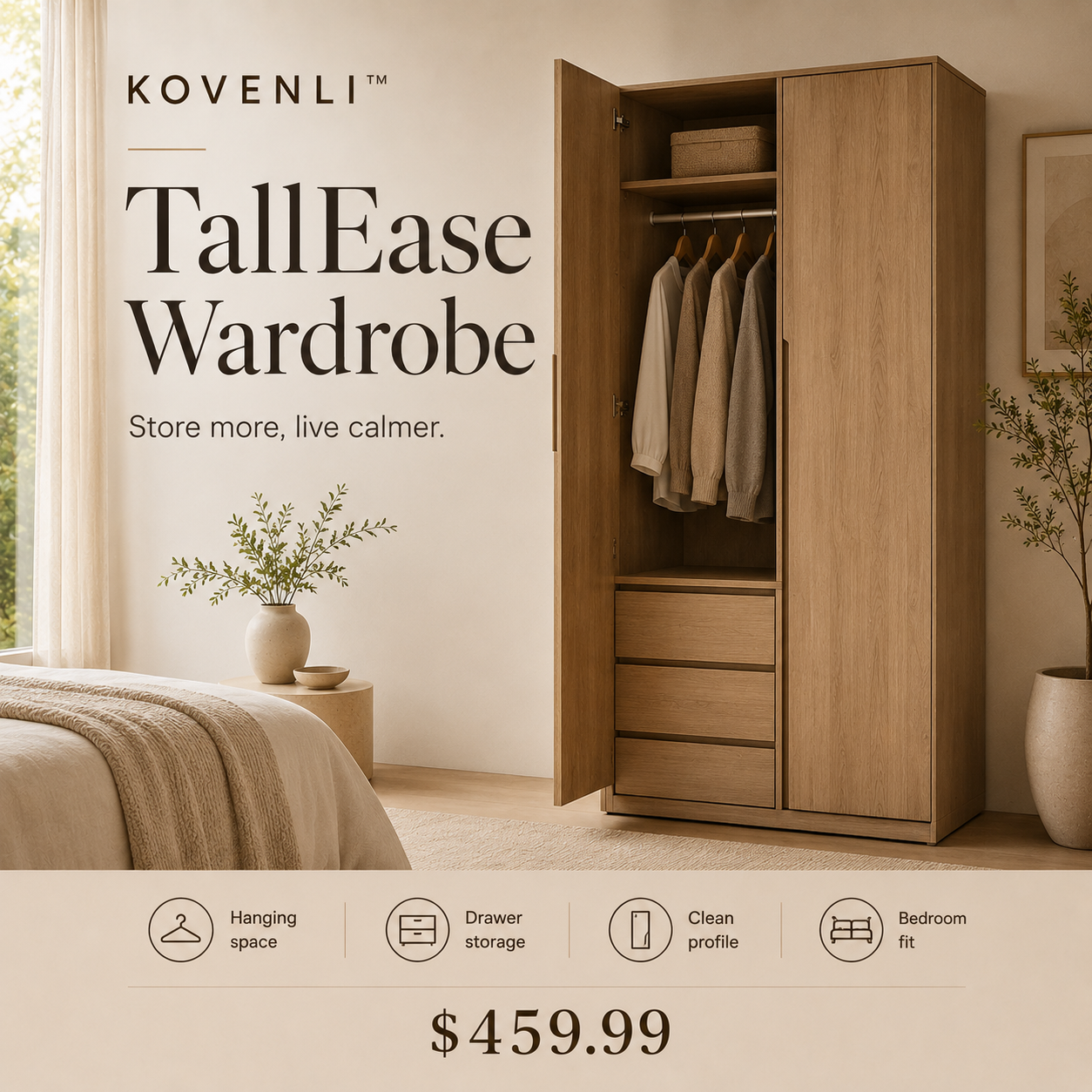 KOVENLI™ TallEase Wardrobe